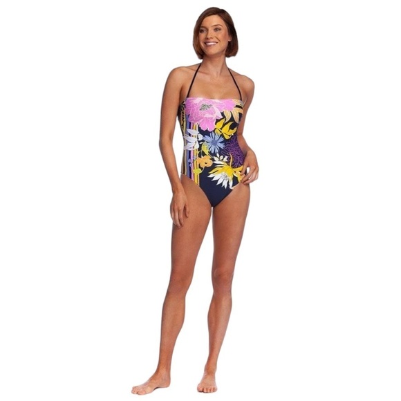 Trina Turk Women’s Bandeau One Piece Bali Harbor Floral Swimsuit - Picture 12 of 12